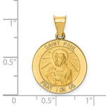 Load image into Gallery viewer, 14K Yellow Gold Polished and Satin St. Paul Medal Pendant 19mm width
