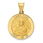 Load image into Gallery viewer, 14K Yellow Gold Polished and Satin St. Paul Medal Pendant 19mm width
