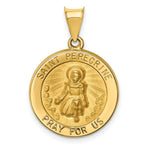 Load image into Gallery viewer, 14K Yellow Gold Polished and Satin St. Peregrine Medal Pendant 19mm width
