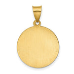 Load image into Gallery viewer, 14K Yellow Gold Polished and Satin St. Peregrine Medal Pendant 19mm width
