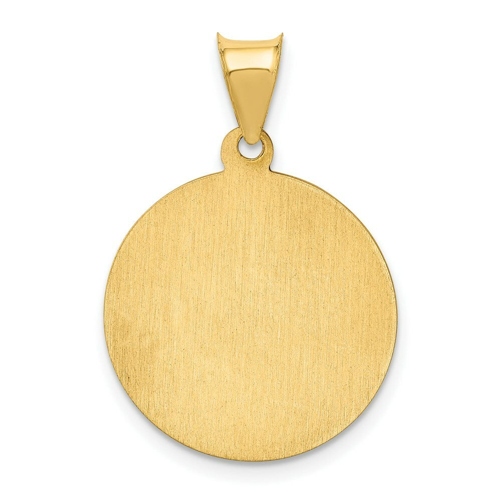 14K Yellow Gold Polished and Satin St. Peter Medal Pendant 20mm width