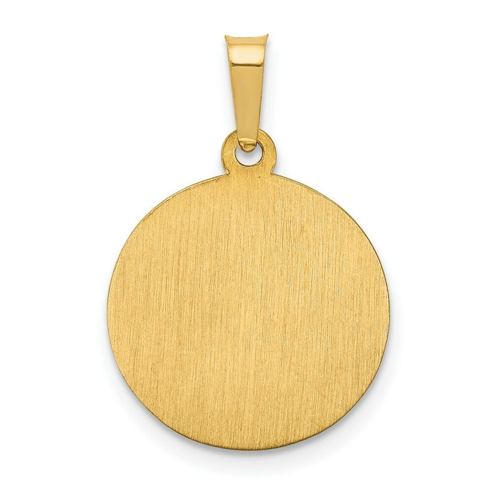 14K Yellow Gold Polished and Satin St. Peter Medal Pendant 16mm width