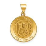 Load image into Gallery viewer, 14K Yellow Gold Polished and Satin St. Thomas Medal Pendant 20mm width
