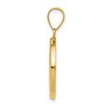 Load image into Gallery viewer, 14K Yellow Gold Polished and Satin First Holy Communion Medal Pendant 18mm width

