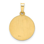 Load image into Gallery viewer, 14K Yellow Gold Polished and Satin Holy Communion Medal Pendant 15mm width

