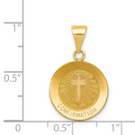Load image into Gallery viewer, 14K Yellow Gold Polished and Satin Confirmation Medal Pendant 15mm width
