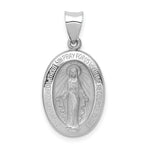 Load image into Gallery viewer, 14K White Gold Polished and Satin Miraculous Medal Pendant 13mm width
