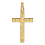 Load image into Gallery viewer, 14K Yellow Gold Floral Design Cross Pendant

