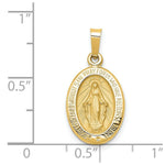 Load image into Gallery viewer, 14K Yellow Gold Polished and Satin Miraculous Medal Pendant 11mm width
