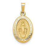 Load image into Gallery viewer, 14K Yellow Gold Polished and Satin Miraculous Medal Pendant 11mm width
