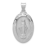 Load image into Gallery viewer, 14K White Gold Polished and Satin Miraculous Medal Pendant 18mm width
