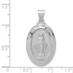 Load image into Gallery viewer, 14K White Gold Polished and Satin Miraculous Medal Pendant 18mm width
