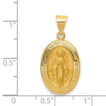 Load image into Gallery viewer, 14K Yellow Gold Polished and Satin Miraculous Medal Pendant 14mm width
