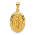 Load image into Gallery viewer, 14K Yellow Gold Polished and Satin Miraculous Medal Pendant 14mm width
