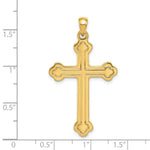 Load image into Gallery viewer, 14K Yellow Gold Budded Cross Pendant 41mm length

