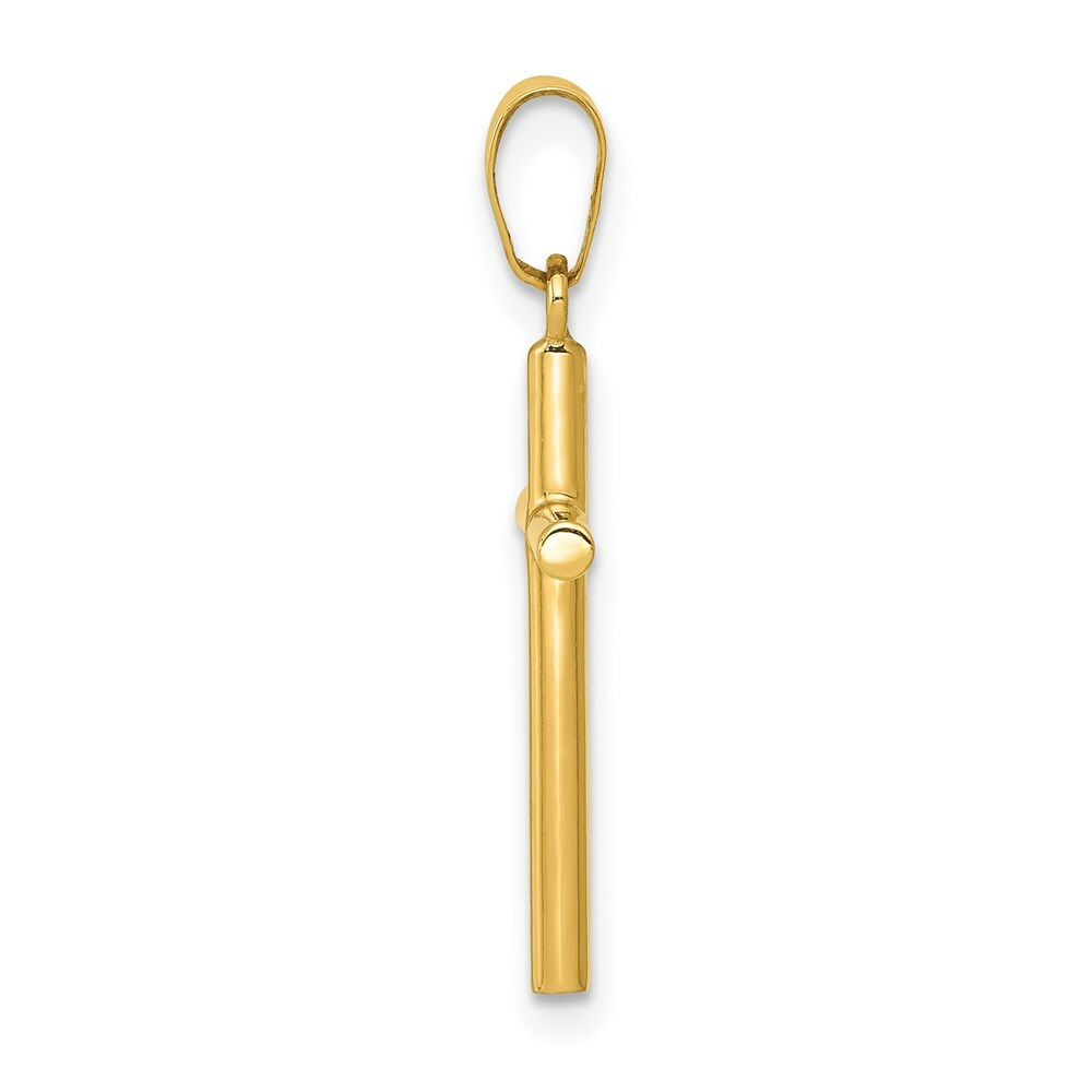 14K Yellow Gold Polished Cross Pendant 25mm length