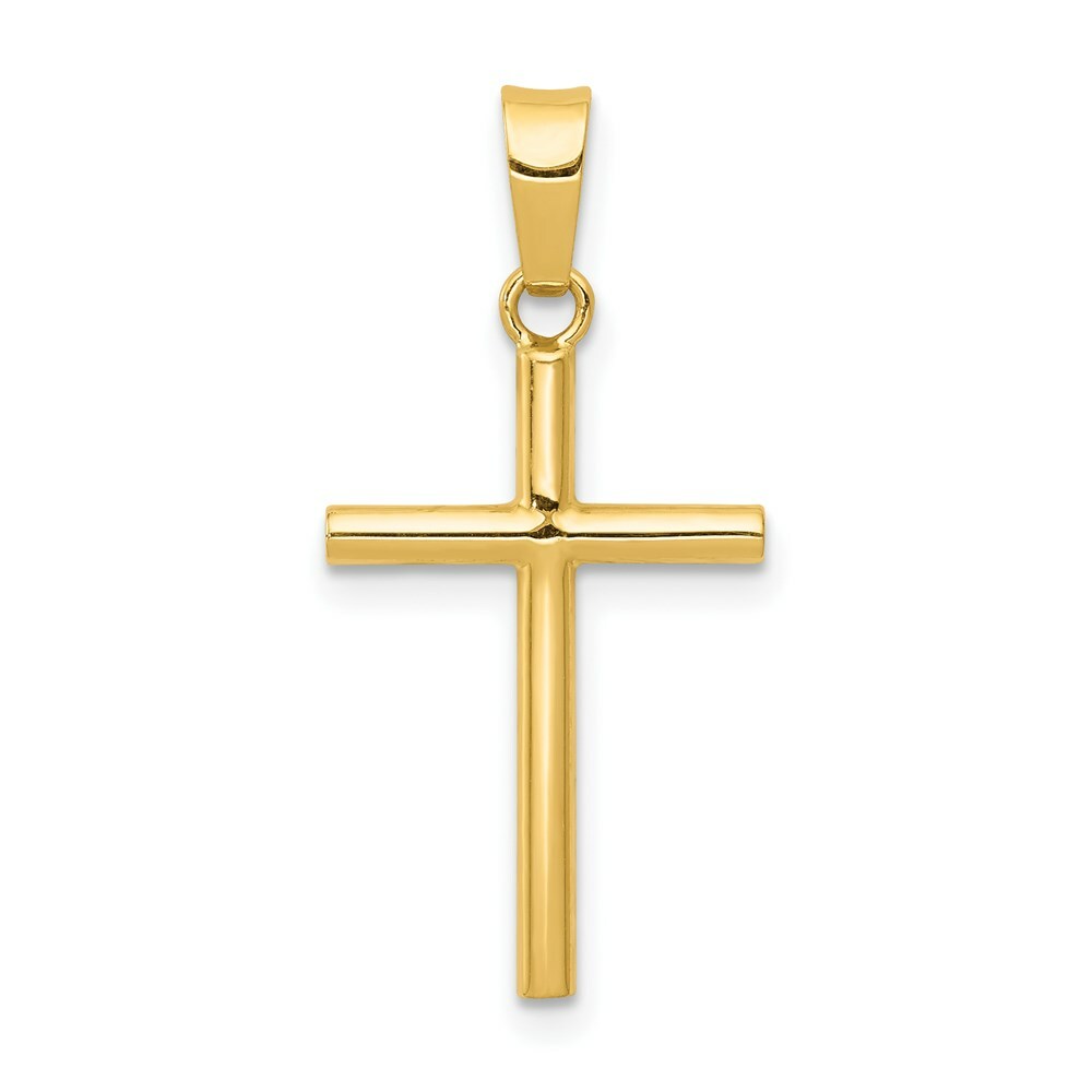 14K Yellow Gold Polished Cross Pendant 25mm length