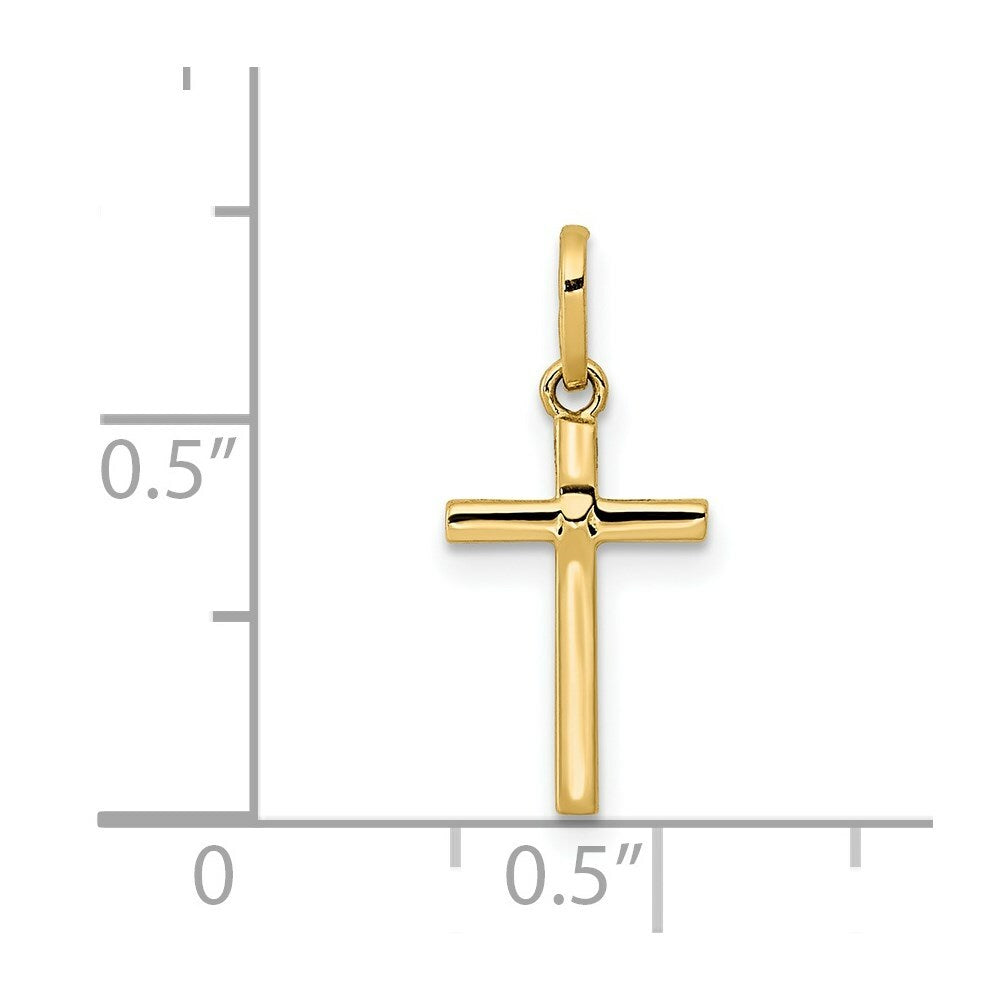 14K Yellow Gold Polished Cross Pendant