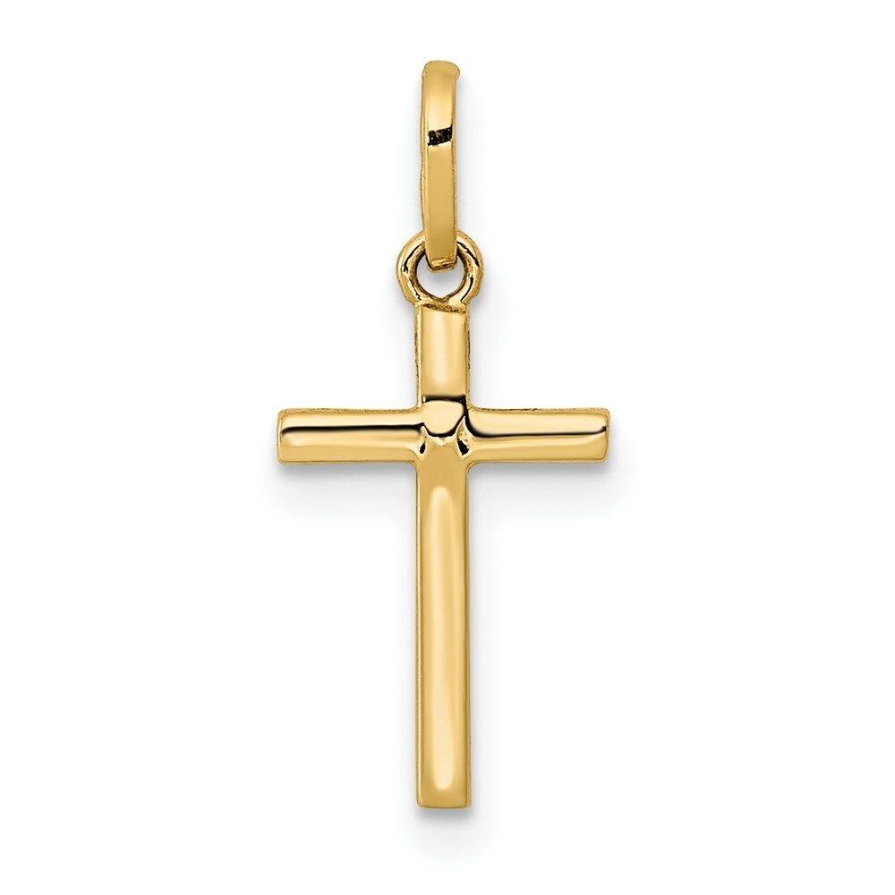 14K Yellow Gold Polished Cross Pendant