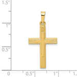 Load image into Gallery viewer, 14K Yellow Gold Brushed and Polished Latin Cross Pendant
