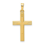 Load image into Gallery viewer, 14K Yellow Gold Brushed and Polished Latin Cross Pendant

