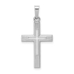 Load image into Gallery viewer, 14K White Gold Brushed and Polished Latin Cross Pendant
