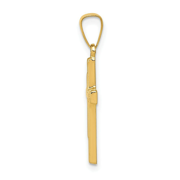14K Yellow Gold Polished Cross Latin Pendant