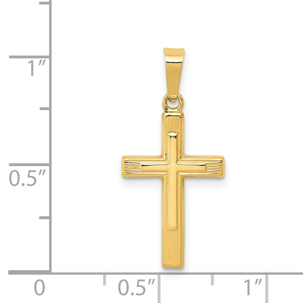 14K Yellow Gold Polished Cross Latin Pendant