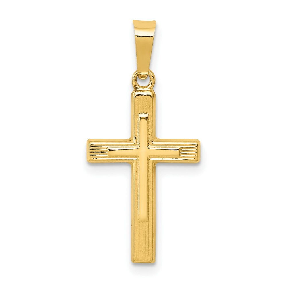 14K Yellow Gold Polished Cross Latin Pendant