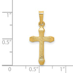 Load image into Gallery viewer, 14K Yellow Gold Textured and Polished Latin Cross Pendant
