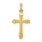 Load image into Gallery viewer, 14K Yellow Gold Textured and Polished Latin Cross Pendant
