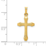 Load image into Gallery viewer, 14K Yellow Gold Textured and Polished Latin Cross Pendant
