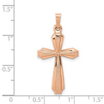 Load image into Gallery viewer, 14K Rose Gold Textured, Brushed and Polished Passion Cross Pendant
