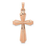 Load image into Gallery viewer, 14K Rose Gold Textured, Brushed and Polished Passion Cross Pendant
