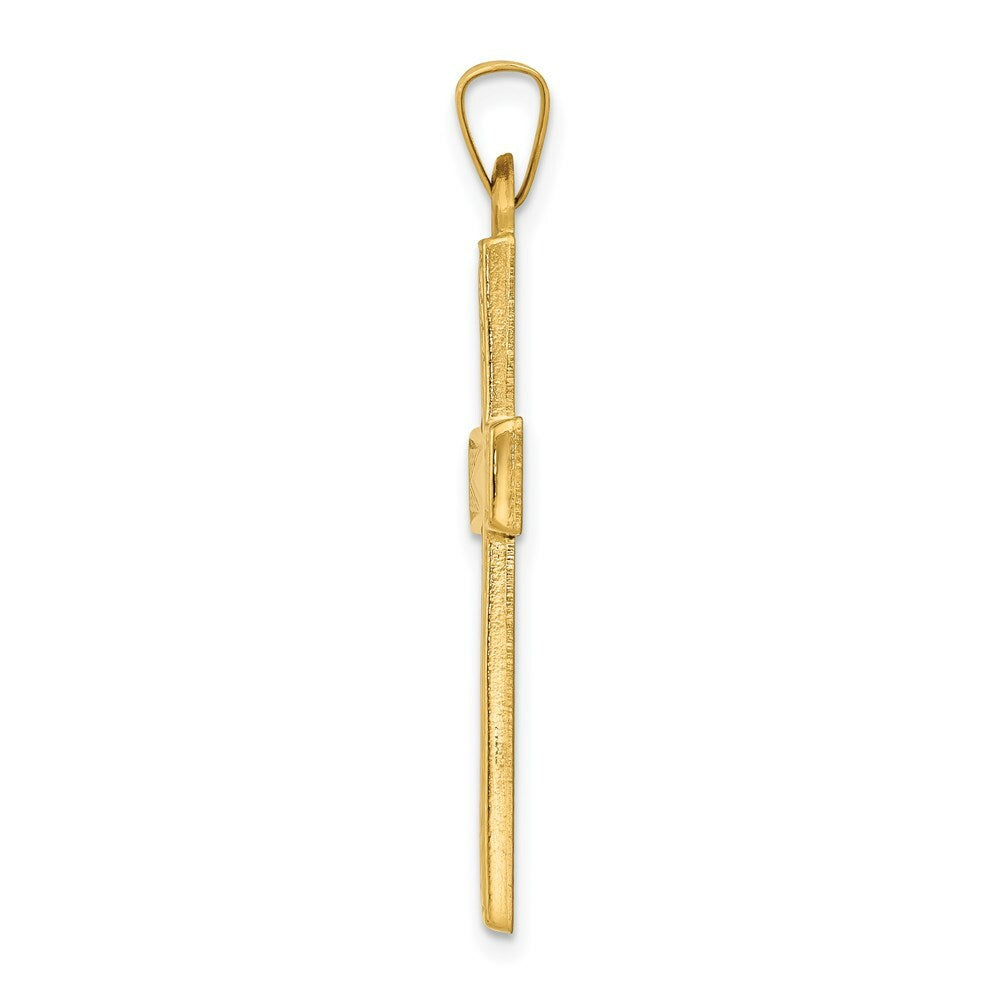 14K Yellow Gold Polished Latin Cross Pendant mm length