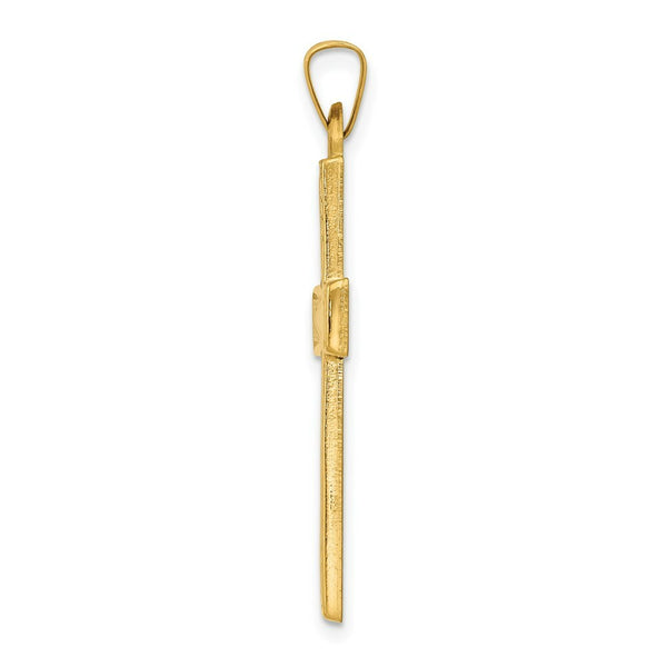 14K Yellow Gold Polished Latin Cross Pendant mm length