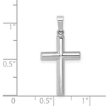 Load image into Gallery viewer, 14K White Gold Brushed and Polished Hollow Latin Cross Pendant
