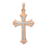 Load image into Gallery viewer, 14K Rose Gold W/ White Rhodium Cross Pendant
