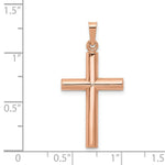 Load image into Gallery viewer, 14K Rose Gold Brushed and Polished Hollow Cross Pendant

