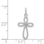 Load image into Gallery viewer, 14K White Gold Polished Small Ribbon Cross Pendant
