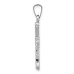 Load image into Gallery viewer, 14K White Gold Textured and Polished Fleur de lis Cross Pendant
