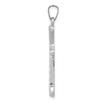Load image into Gallery viewer, 14K White Gold Textured and Polished Fleur de lis Cross Pendant
