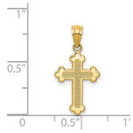 Load image into Gallery viewer, 14K Yellow Gold Polished Small Budded Cross

