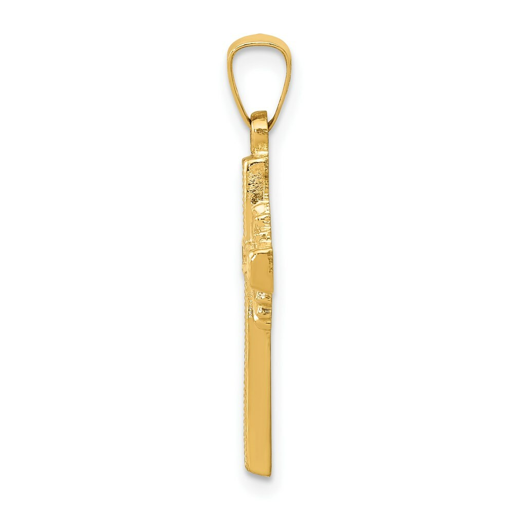 14K Yellow Gold Polished Celtic Cross Pendant