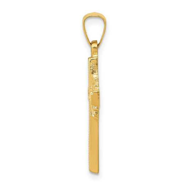 14K Yellow Gold Polished Celtic Cross Pendant