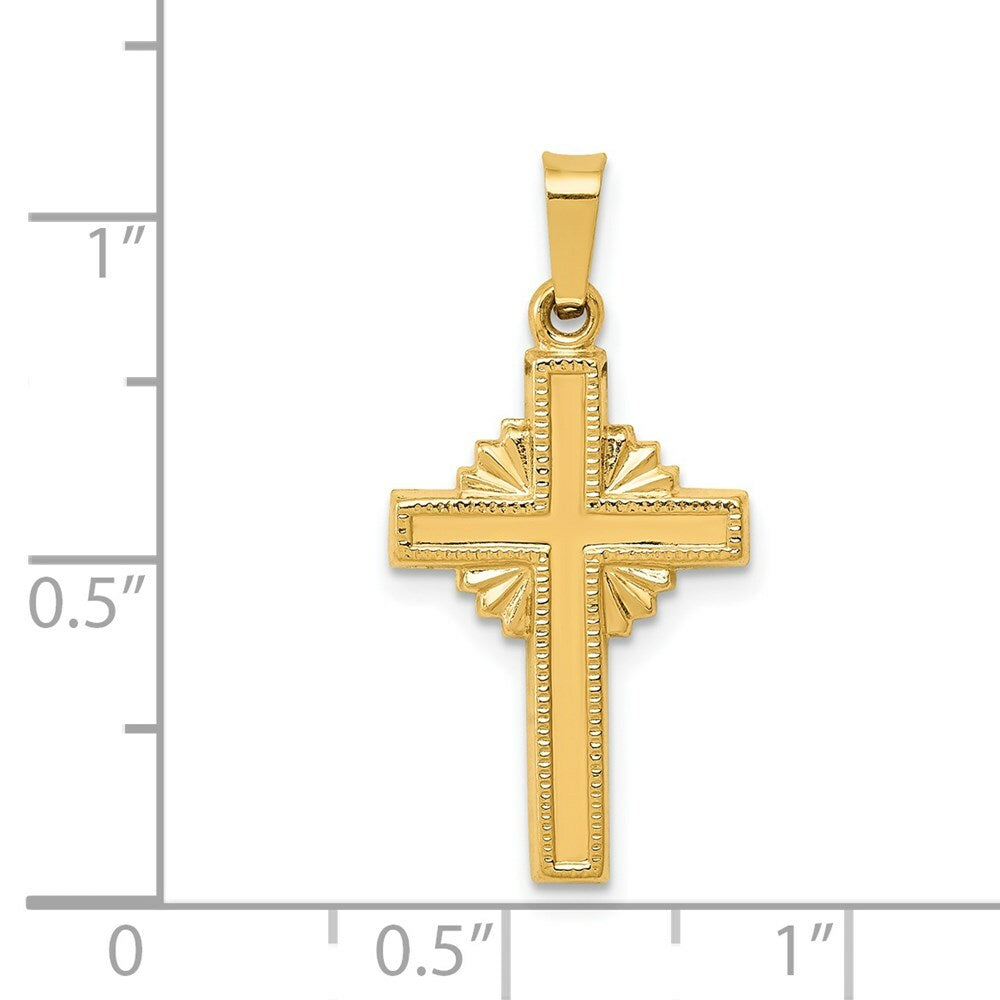14K Yellow Gold Polished Celtic Cross Pendant