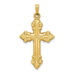 Load image into Gallery viewer, 14K Yellow Gold Polished Cross Budded Pendant
