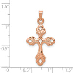 Load image into Gallery viewer, 14K Rose Gold Polished Fleur De Lis Cross Pendant
