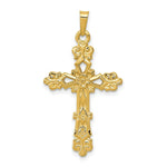 Load image into Gallery viewer, 14K Yellow Gold Polished Budded Cross Pendant
