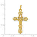 Load image into Gallery viewer, 14K Yellow Gold Polished Budded Cross Pendant
